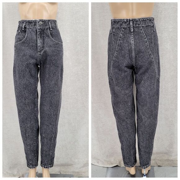 Lee Vintage 80s Black Jeans High Waisted Intricate Seamwork Juniors Size 5 Acid - Picture 2 of 16